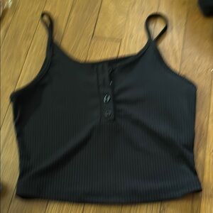 Black Ribbed Tank Top